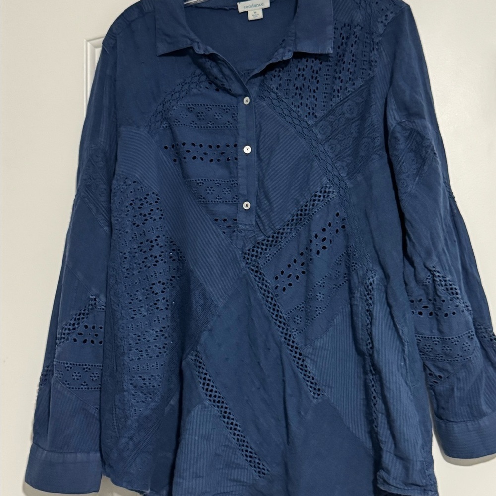 Sundance Blue Lace Blouse - Picture 2 of 7
